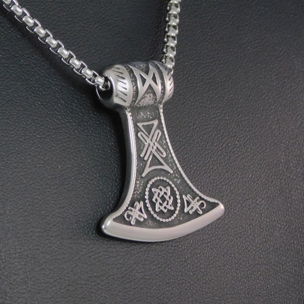 Norse Viking Axe Pendant Necklace